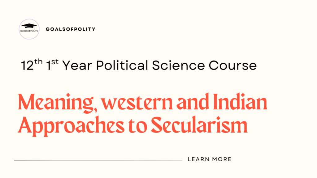 Western and Indian Approaches to Secularism